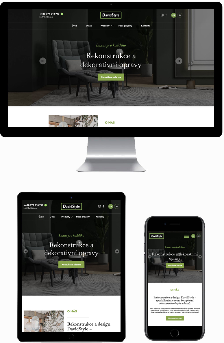 Сайт для дизайн студии David Style