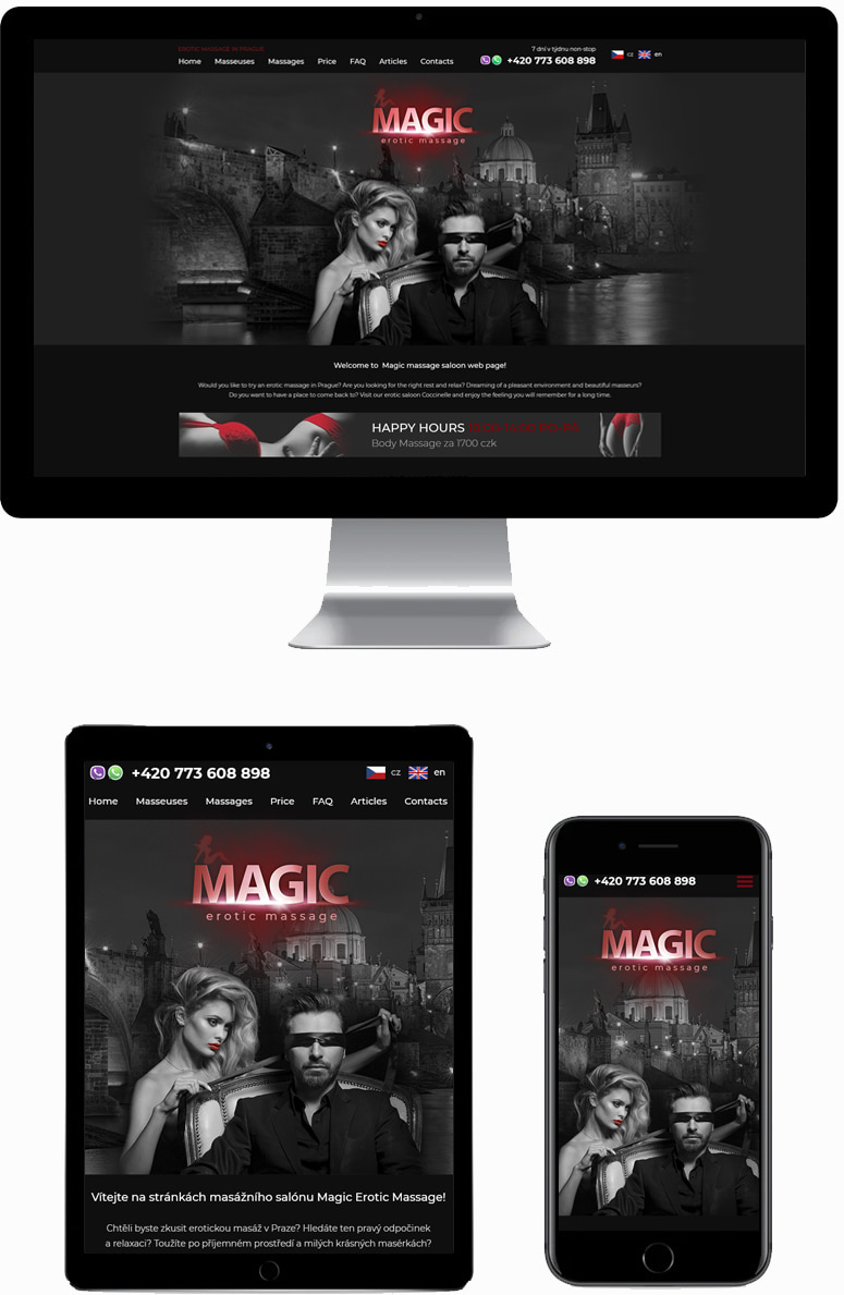 Сайт для салона эротического массажа Magic